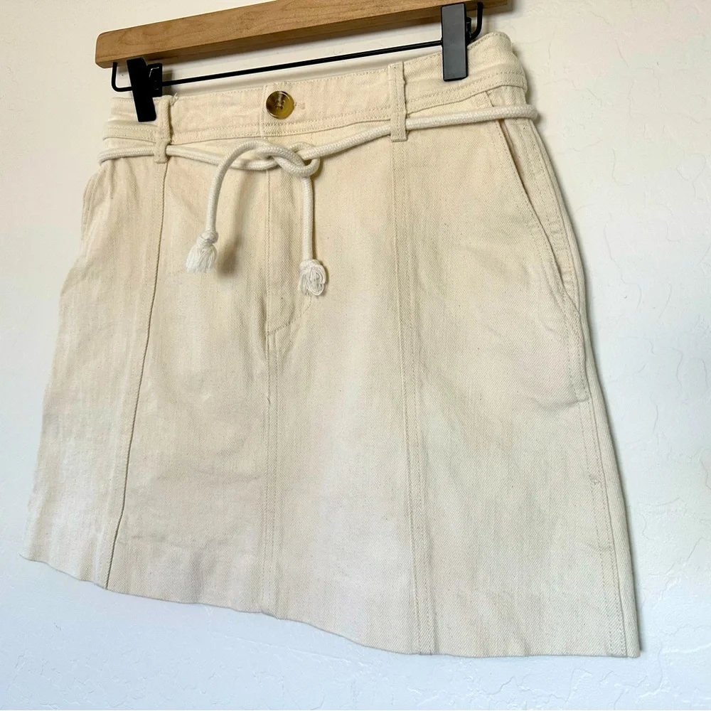 Madewell A-Line Mini Skirt. Rope Tie Belt Size:0. Excellent condition - Picture 4 of 10